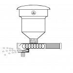 Hranitor cu snec si dispersor FIAP 40 kg # 1588-1